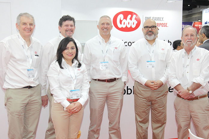 The Cobb group at VIV Asia — From left to right: Roy Mutimer, Charles Calvert, Justina Caldas, Joel Sappenfield, Erol Can and Mark Glavey