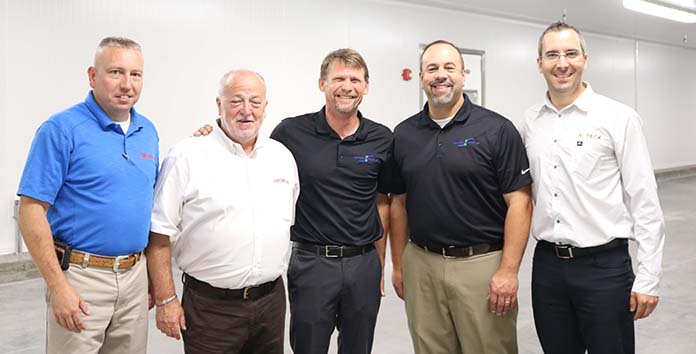 From Left to Right: Jason Anderson; Area Sales Manager for Jamesway, Jim McKay; Sales Director for the Americas at Jamesway, Peter Mumm; Director of Business Development, Doug Metzler; General Manager, Dominic Babineau; Soteck