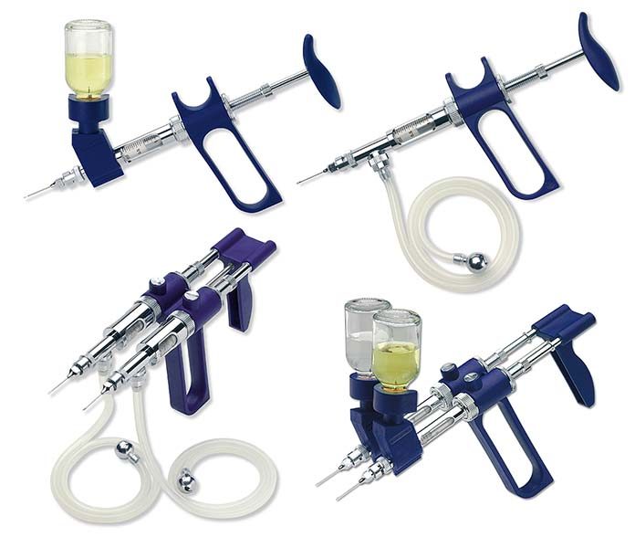Use of injection syringes in the animal production industry