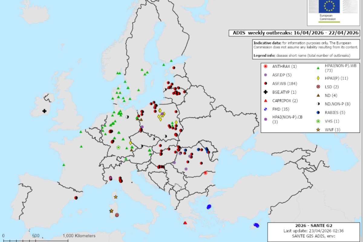 ADIS weekly update: avian disease outbreaks in Europe (16–22 April 2026)