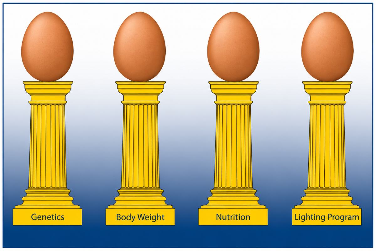 Optimizing egg size in commercial layers